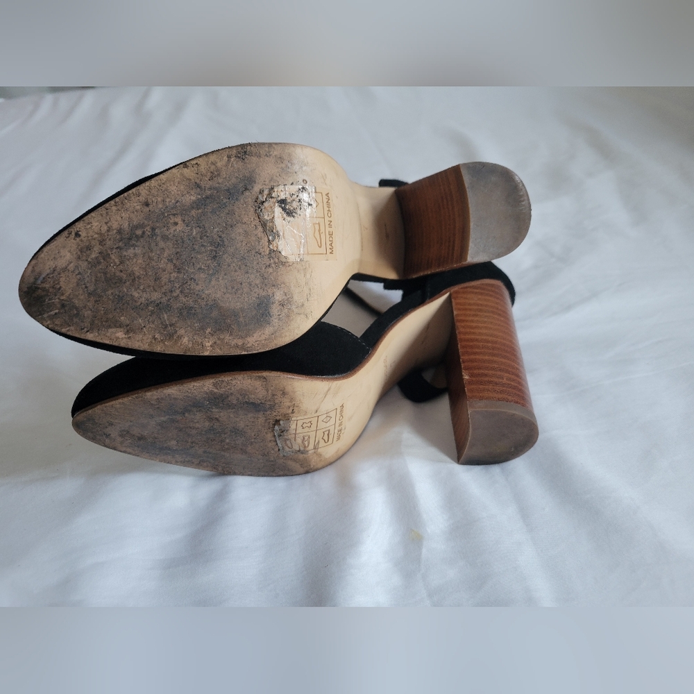 Soludos Black Velvet Collette Heels Sz 7 Bussiness Casual Career - Picture 14 of 15